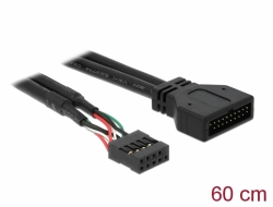 83777 Delock Kabel USB 2.0 Pin Header Buchse > USB 3.0 Pin Header Stecker 60 cm