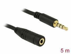 84669 Delock Stereo Jack Extension Cable 3.5 mm 4 pin male to female 5 m black
