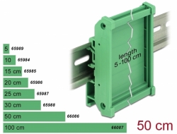 66086 Delock Board Holder (72 mm) for DIN Rail 50 cm long