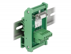 66038  Interface Module for DIN Rail with 10 pin Terminal Block and Serial DB9 female