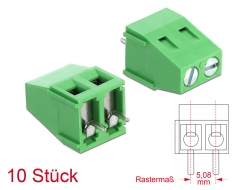 66009 Delock Terminal block for PCB soldering version 2 pin 5.08 mm pitch vertical 10 pieces