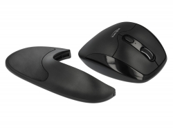 12673 Delock Ergonomic optical 5-button mouse 2.4 GHz wireless with Wrist Rest - right handers