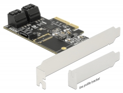 90395 Delock 5 portos SATA PCI Express x4 Kártya - alacsony profilú formatényező