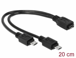 65440 Delock Cable USB micro B female > 2 x USB micro-B male 20 cm