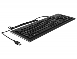 12672 Delock Tastatură USB cu fir de 1,5 m negru (Water-Drop)
