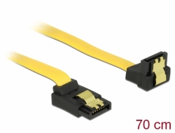 82822 Delock Cable SATA de 6 Gb/s en ángulo hacia arriba a ángulo de 70 cm en amarillo