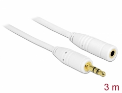 83769 Delock Stereo Jack Extension Cable 3.5 mm 3 pin male > female 3 m white