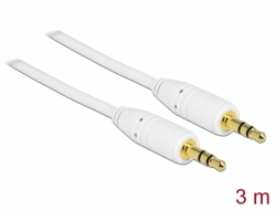 83749 Delock Stereo Jack Cable 3.5 mm 3 pin male > male 3 m white