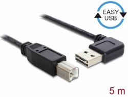 85555 Delock Cable EASY-USB 2.0 Type-A male angled left / right > USB 2.0 Type-B male 5 m