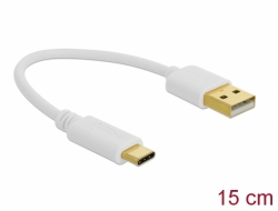 85352 Delock Töltő kábel USB A-típusú - USB Type-C™ csatlakozó végekkel 15 cm