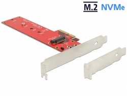 89455 Delock Placă PCI Express x4 > 1 x NVMe M.2 cu cheie de tip M intern, 110 mm - factor de formă cu profil redus
