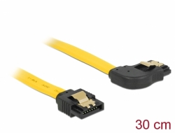 82496 Delock Kabel SATA, 3 Gb/s, přímý na pravoúhlý doprava, 30 cm, žlutý
