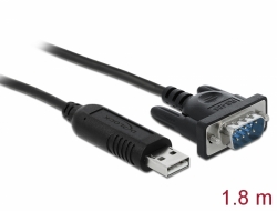 66283 Delock Adaptér z rozhraní USB 2.0 na sériové rozhraní RS-485 s ochranou proti přepětí až 15 kV a s kompaktním krytem sériového konektoru