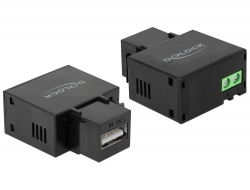 86505 Delock 1 A-s, fekete, A-típusú USB töltő portos Keystone modul 