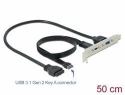 89934 Delock USB 3.1 Slotblech mit 1 x USB Type-C™ und 1 x USB Typ-A Port