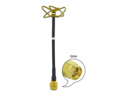 12573 Delock Antena FPV 5725 - 5875 MHz macho SMA 2,5 dBi omnidireccional fija para exteriores