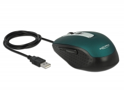 12617 Delock Optisk mus med 5 knappar USB Typ-A grön