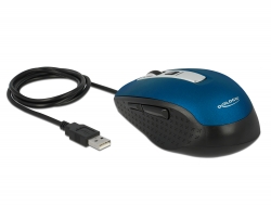 12621 Delock Optische 5-Tasten Maus USB Typ-A blau