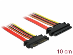 84917 Delock Przewód przedłużający SATA 6 Gb/s z 22-pinowym wtykiem > 22-pinowe gniazdo SATA (3,3 V + 5 V + 12 V), 10 cm