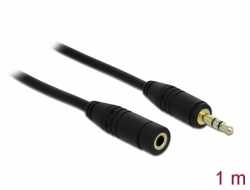 83764 Delock Stereo Jack Extension Cable 3.5 mm 3 pin male > female 1 m black