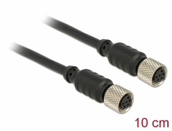 64075 Navilock Cable M8 6 pin female to M8 6 pin female waterproof 10 cm