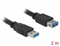 85056 Delock USB 3.0-förlängningskabel, Typ-A hane > USB 3.0 Typ-A hona, 2,0 m svart