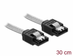 85341 Delock SATA 6 Gb/s kabel 30 cm transparentna
