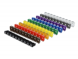 18304 Delock Clips Marcadores de Cables 0-9, colores surtidos, 100 unidades