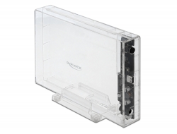 42623 Delock External Enclosure for 3.5″ SATA HDD with USB Type-C™ female transparent - tool free
