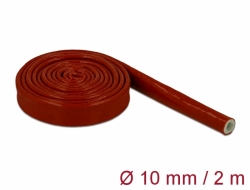 18897 Delock Gainage ignifuge recouvert de silicone, 2 m x 10 mm, rouge