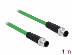 85917 Delock Network cable M12 4 pin D-coded male to male TPU 1 m