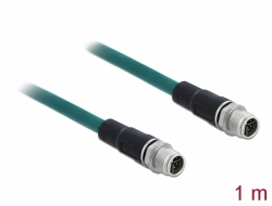 85913 Delock Network cable M12 8 pin X-coded male to male TPU 1 m