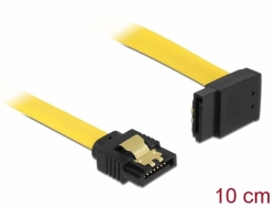 82807 Delock Cable SATA de 6 Gb/s recto hacia arriba en ángulo de 10 cm amarillo