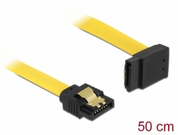 82810 Delock SATA 6 Gb/s kabel ravan do zakrivljen gore 50 cm žuti