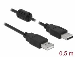 84888 Delock Καλώδιο USB 2.0 τύπου-A αρσενικό > USB 2.0 τύπου-A αρσενικό 0,5 m μαύρο