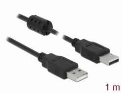 84889 Delock USB 2.0-kabel, Typ-A hane > USB 2.0 Typ-A hane, 1,0 m svart