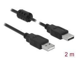 84891 Delock USB 2.0-s kábel A-típusú csatlakozódugóval > USB 2.0-s, A-típusú csatlakozódugóval, 2,0 m, fekete