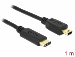83603 Delock Cable USB Type-C™ 2.0 macho > USB 2.0 tipo Mini-B macho 1,0 m negro