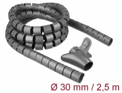 18846 Delock Spiral Hose with Pull-in Tool 2.5 m x 30 mm grey
