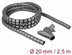 18844 Delock Spiral Hose with Pull-in Tool 2.5 m x 20 mm grey