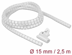 18839 Delock Spiral Hose with Pull-in Tool 2.5 m x 15 mm white