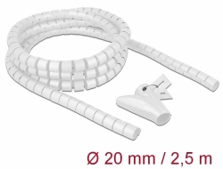 18840 Delock Spiral Hose with Pull-in Tool 2.5 m x 20 mm white