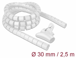 18842 Delock Spiral Hose with Pull-in Tool 2.5 m x 30 mm white