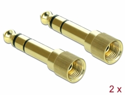 65983 Delock Adapter 6.35 mm Stereo plug to 3.5 mm Stereo jack 3 pin metal screwable 2 pieces