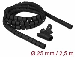 18837 Delock Spiral Hose with Pull-in Tool 2.5 m x 25 mm black