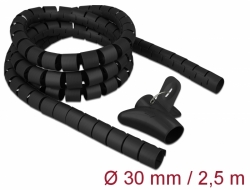 18838 Delock Spiral Hose with Pull-in Tool 2.5 m x 30 mm black