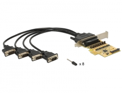 89447 Delock Carte PCI Express x1 vers 4 x en série avec tension d’alimentation