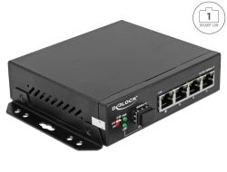 87704 Delock Gigabit Ethernet-kapcsoló, 4 port + 1 SFP
