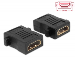 65509 Delock Adapter, HDMI-A-csatlakozóhüvely > HDMI-A-csatlakozóhüvely csavarnyílással