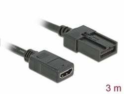 85287 Delock HDMI önműködő kábel HDMI-A anya - HDMI-E apa kapcsolattal 3 m, 4K 30 Hz-s